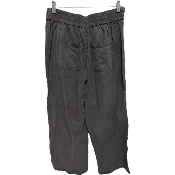 Joie Linen Blend Gray Pull On Elastic Band Boho Bohemian Wide Leg Pants Size M - Picture 4 of 6